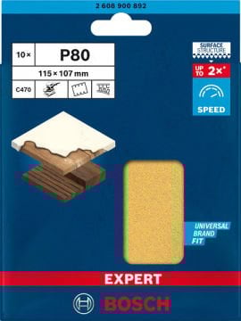 Bosch Expert Zımpara Kağıdı C470 115x107 80 Kum 6 Delikli 10 Lu Paket - 2608900892