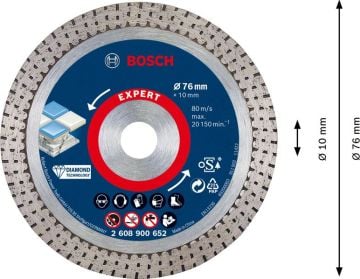 Bosch Elmas Kesme Diski Expert Hard Ceramic 76 mm - 2608900652