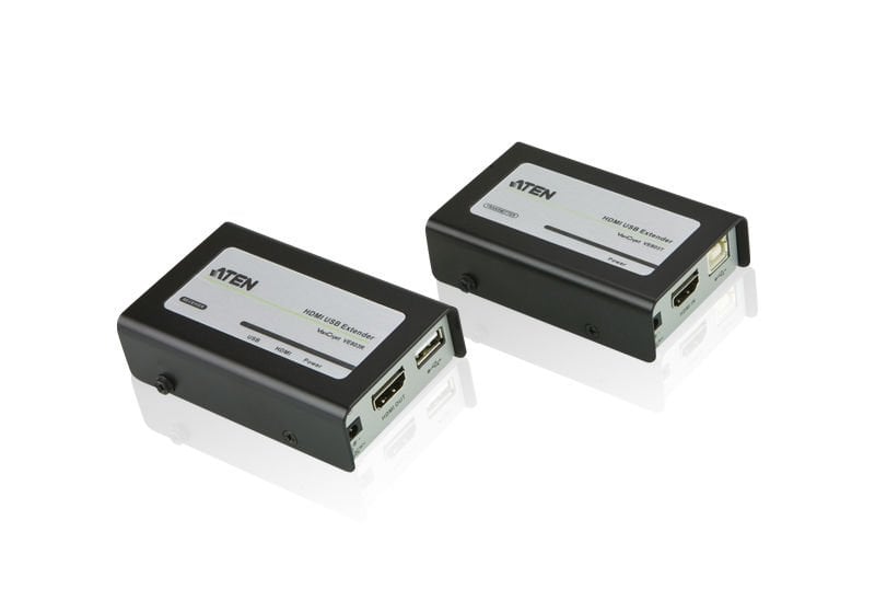 Aten Hdmı Usb Mesafe Uzatma Cihazı (Hdmı Usb Extender), Alıcı (Receiver) Ve Verici (Transmitter) Birim Dahil, 60 Mt
