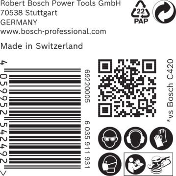 Bosch Expert Zımpara Kağıdı C470 125M 100 Kum 8 Delikli 50 Li Paket - 2608900911