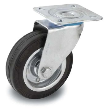 Mertsan Sabit Sac Cantlı Kauçuk Rulmanlı Tekerlek 200X50 Mm (200 Kg)