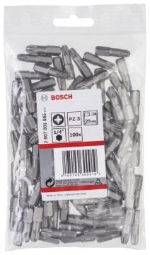 Bosch Vidalama Ucu Extra Hard PZ3x25 mm (100 Adet) - 2607001565