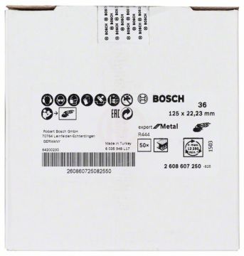 Bosch Alox Fiber Zımpara Diski R444 Expert For Metal 125x22,23 mm 36 Kum - 2608607250