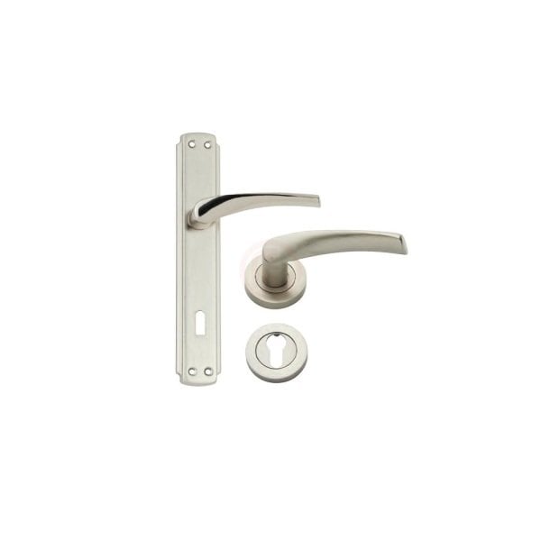 Meloni LEYLAK ROZETLİ KAPI KOLU NİKEL SATEN WC - leylak03