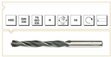 MTE Silindirik Saplı Kısa Metal Matkap Ucu HSS DIN 338 RN Haddeli 4,7x57 mm