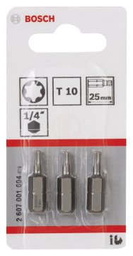 Bosch Vidalama Ucu Extra Hard T10x25 mm (3 Adet) - 2607001604