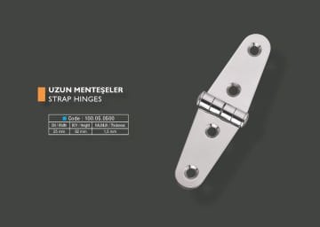 Armetal Sabit Kapak Tipi Menteşe Polisajlı 304 Kalite 25X92X1,5 Mm (Uzun Tip)