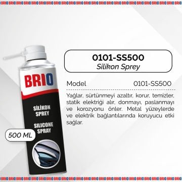 Brio Silikon Sprey Silikon Yağlayıcı, Ses Giderici 500 Ml