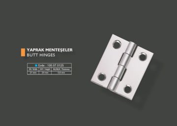 Armetal Yaprak Menteşe Polisajlı 304 Kalite 20X25X0,8 Mm