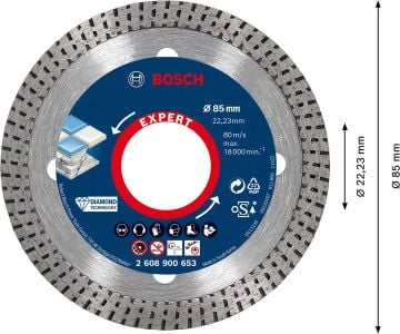 Bosch Elmas Kesme Diski Expert BFHaCeramic 85x22,23 mm - 2608900653
