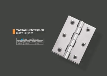Armetal Yaprak Menteşe Polisajlı 304 Kalite 60X80X2,0 Mm