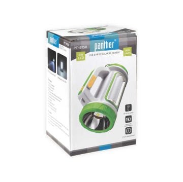 PANTHER PT-8158 SOLAR USB ŞARJLI EL FENERİ