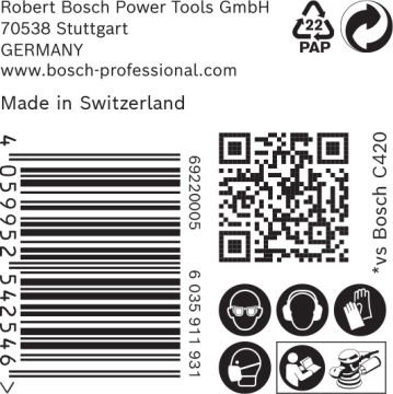 Bosch Expert Zımpara Kağıdı C470 125M 400 Kum 8 Delikli 50 Li Paket - 2608900916