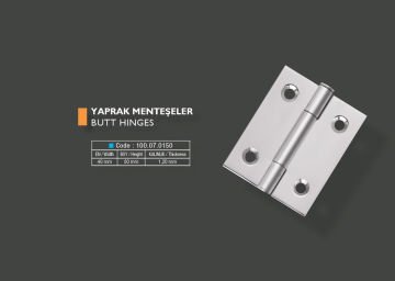 Armetal Yaprak Menteşe Polisajlı 304 Kalite 40X50X1,2 Mm