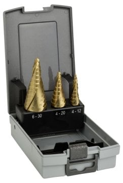 Bosch Spiral Kanallı HSS-TiN Kademeli Matkap Ucu Seti Ø4-30 mm (3 Parça) - 2608587432