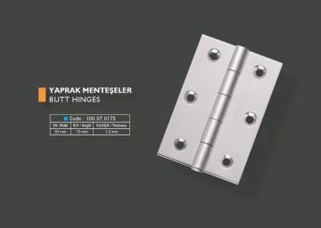 Armetal Yaprak Menteşe Polisajlı 304 Kalite 50X75X1,5 Mm
