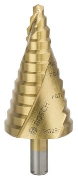 Bosch Spiral Kanallı HSS-TiN 12 Kademeli Matkap Ucu Üç Yüzeyli Şaft PG7 - PG29 - 2608587435