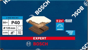 Bosch Expert Zımpara Kağıdı C470 125M 40 Kum 8 Delikli 50 Li Paket - 2608900951