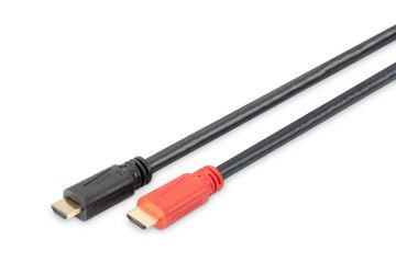 Assmann Hdmı High Speed Bağlantı Kablosu (Hdmı 1.3), 1080P, Hdmı Tip A Erkek - Hdmı Tip A Erkek, 20 Mt, Cu, Awg28, 2X Zırhlı, Amplifikatörlü, Ul, Altın Kaplama, Siyah Renk