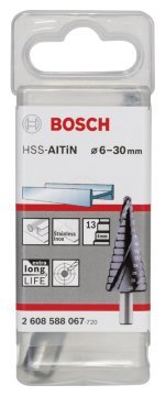 Bosch Spiral Kanallı HSS-AlTiN 13 Kademeli Matkap Ucu Üç Yüzeyli Şaft Ø6-30 mm - 2608588067