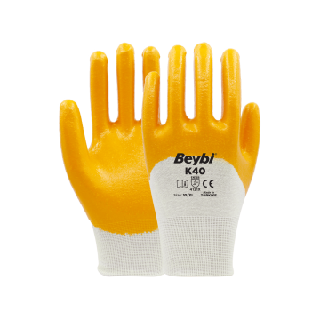 Beybi K40 Pamuk Astarlı Likralı Örme Eldiven Sarı No 09