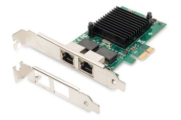 Assmann Digitus 2 Port Gigabit Ethernet Pcı Express Kart, Düşük Profil Bracket, Intel Çip Takımı Digitus Gigabit Ethernet Pcı Express Card, 2-Port, Low Profile Bracket, Intel Chipset