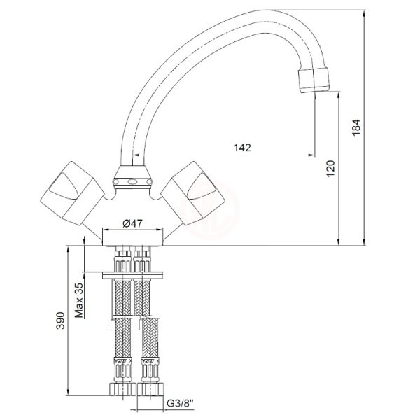 Eca Pınar Lavabo Bataryası Krom 555 - 102108555