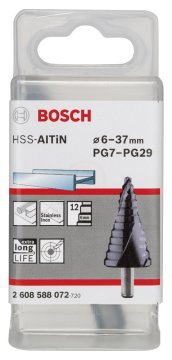 Bosch Spiral Kanallı HSS-AlTiN 12 Kademeli Matkap Ucu Üç Yüzeyli Şaft PG7 - PG29 - 2608588072