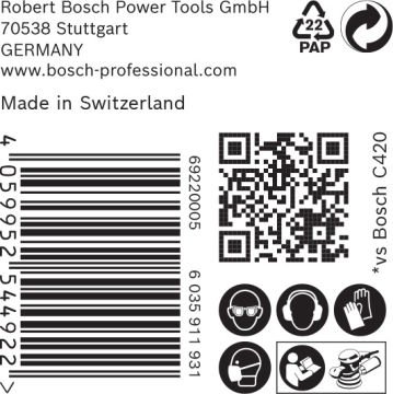 Bosch Expert Zımpara Kağıdı C470 125 Mm 100 Kum 0 Delikli 50 Li Paket - 2608901154