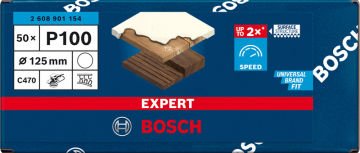 Bosch Expert Zımpara Kağıdı C470 125 Mm 100 Kum 0 Delikli 50 Li Paket - 2608901154