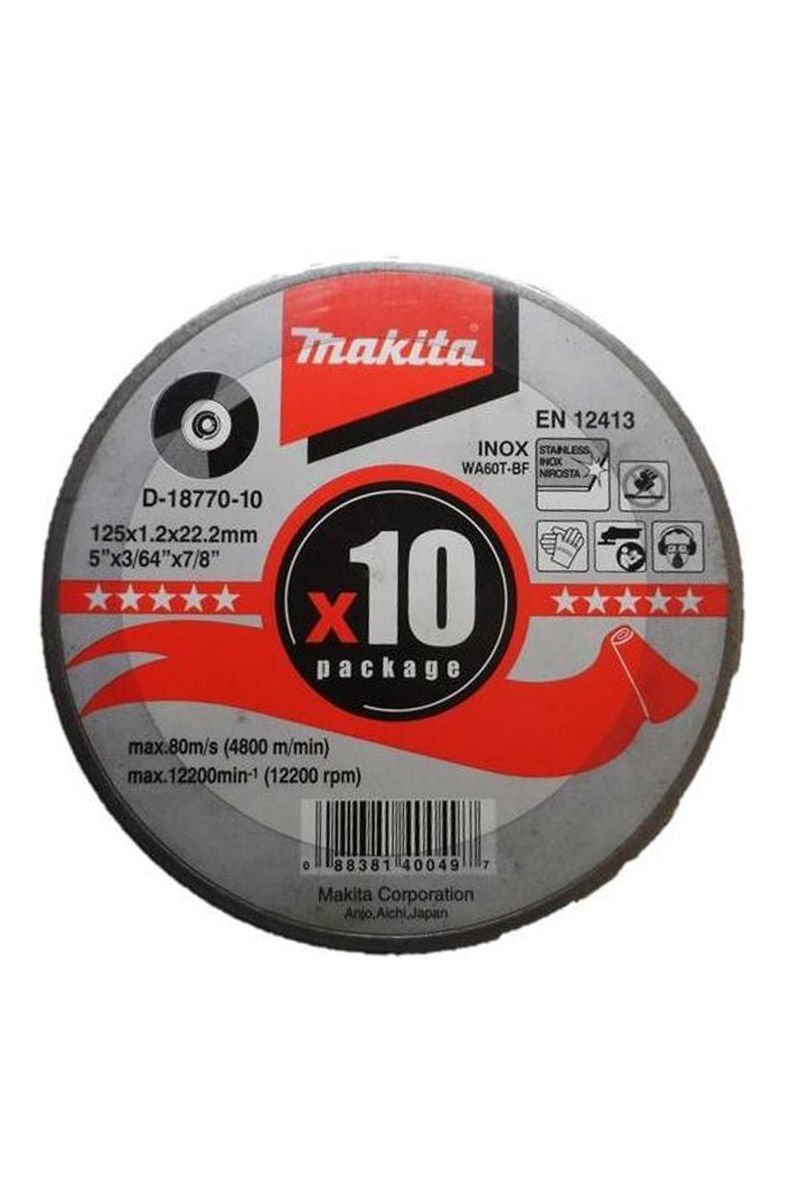 Makita Flex Inox Kesme Diski Düz 125X1,2 Mm (Wa60T) (10 Adet) (D-18770-10)