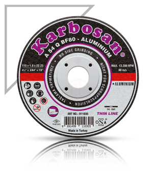 Karbosan Alüminyum İnce Kesme Disk T41 Düz 115x1,0x22,23 mm A 54 R BF80 - KAR911030