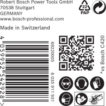 Bosch Expert Zımpara Kağıdı C470 125 Mm 120 Kum 0 Delikli 50 Li Paket - 2608900954
