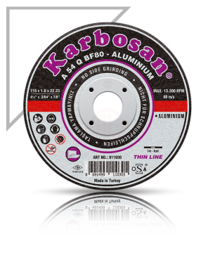 Karbosan Alüminyum İnce Kesme Disk T41 Düz 125x1,0x22,23 mm A 54 R BF80 - KAR911060