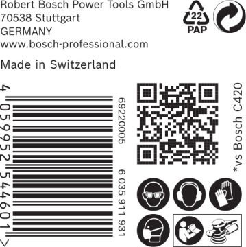 Bosch Expert Zımpara Kağıdı C470 125 Mm 150 Kum 6 Delikli 50 Li Paket - 2608901122