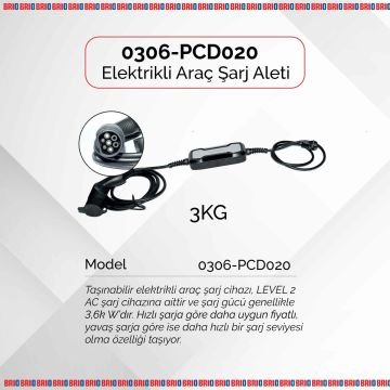 Brio Elektrikli Araç Şarj Aleti 5M 10A/16A 2,5 KG