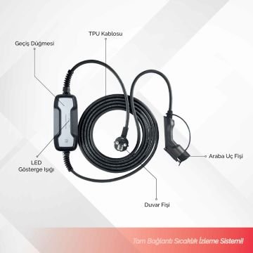 Brio Elektrikli Araç Şarj Aleti 5M 10A/16A 2,5 KG