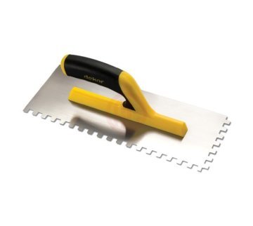 Outlet Dekor Hassan Seramik Malası Açık Plastik Saplı Kare Diş 8x8 mm Yay Çeliği 30 Cm