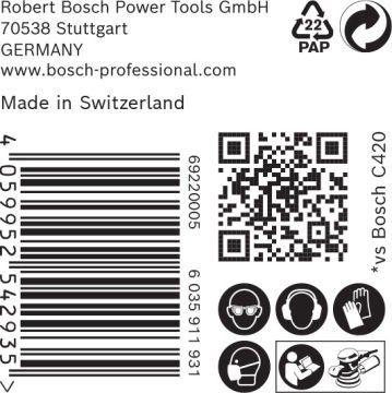 Bosch Expert Zımpara Kağıdı C470 125 Mm 180 Kum 0 Delikli 50 Li Paket - 2608900955