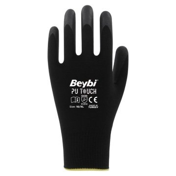 Beybi PU Touch Poliüretan Kaplı Eldiven Siyah No 10