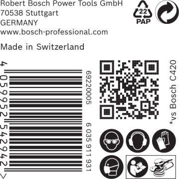 Bosch Expert Zımpara Kağıdı C470 125 Mm 240 Kum 0 Delikli 50 Li Paket - 2608900956