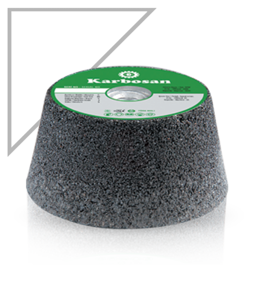 Karbosan Çanak Taşlama Taşı T11 Konik 100x50xM14 mm SC 24 L5 BB 24 Kum - KAR914220