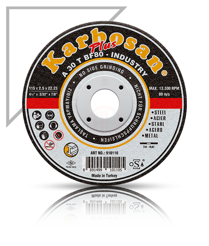 Karbosan Endüstriyel Metal Plus Kesme Disk T41 Düz 125x2,5x22,23 mm A 30 T BF80 - KAR910120