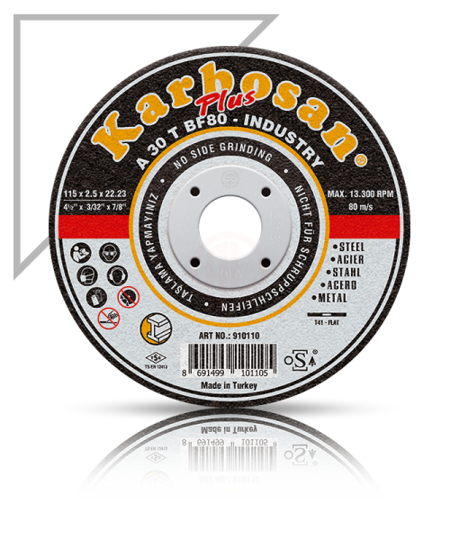 Karbosan Endüstriyel Metal Plus Kesme Disk T41 Düz 125x2,5x22,23 mm A 30 T BF80 - KAR910120