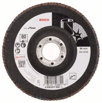 Bosch Zirkon Flap Zımpara Diski X581 Best For Inox Bombeli 125x22,23 mm 80 Kum - 2608607640