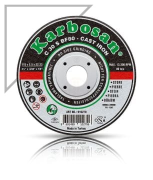 Karbosan Döküm Kesme Disk T41 Düz 230x3,0x22,23 mm C 30 S BF80 - KAR910300
