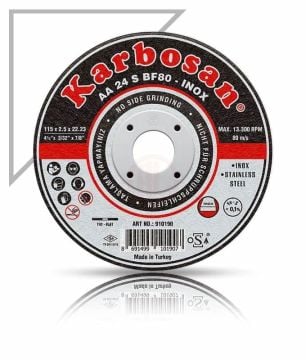 Karbosan Paslanmaz Çelik (Inox) İnce Kesme Disk T41 Düz 115x1,0x22,23 mm AA 54 R BF80 - KAR910380