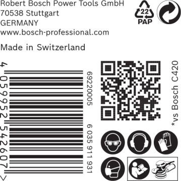Bosch Expert Zımpara Kağıdı C470 150 M 180 Kum 6 Delikli 50 Li Paket - 2608900922