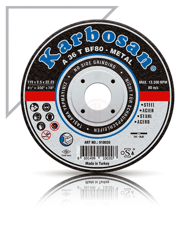 Karbosan Metal Kesme Disk T42 Bombeli 115x2,5x22,23 mm A 36 T BF80 - KAR910070