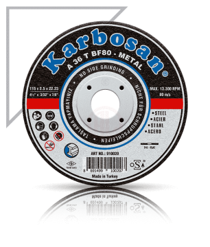 Karbosan Metal Kesme Disk T42 Bombeli 115x2,5x22,23 mm A 36 T BF80 - KAR910070